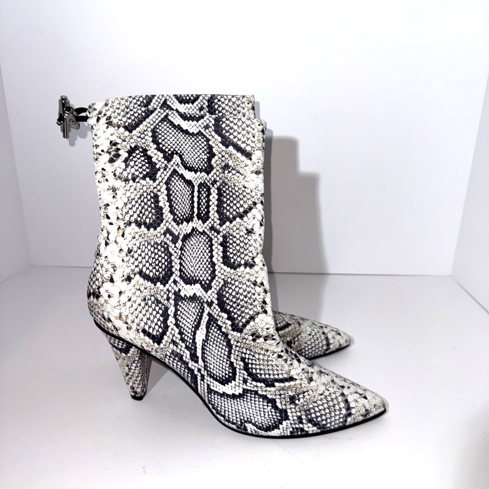 Longchamp Python Print Ankle Boots